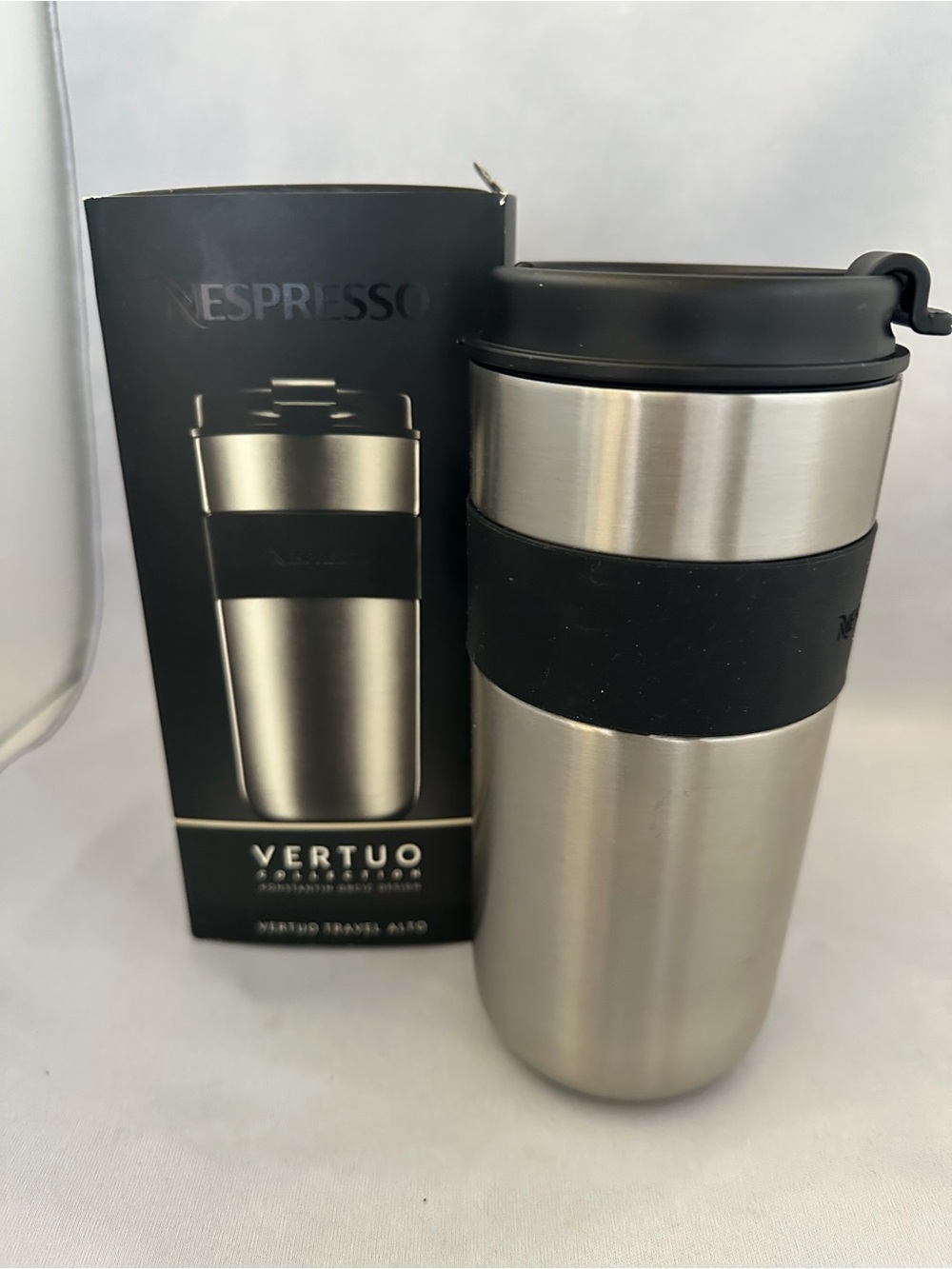 Nespresso Vertuo Alto Stainless Steel and Black Travel Mug